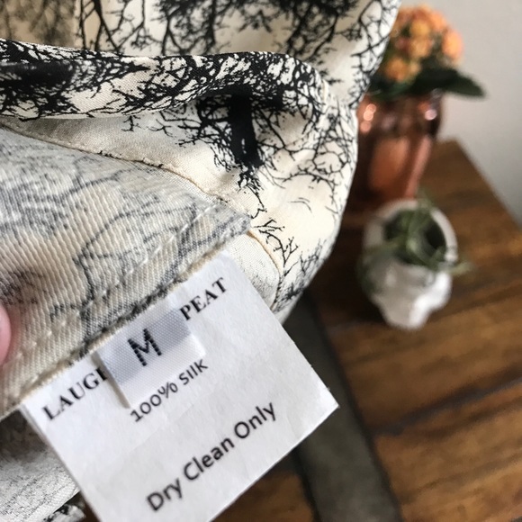 Laugh Cry Repeat Inkblot Shift 100% Silk - Picture 3 of 4